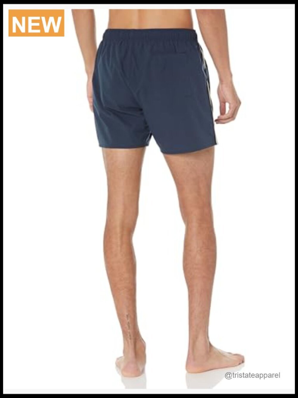 Men's Iconic Stripe Swim Trunks Drawstring High Rise Polyester - Picture 2 of 2